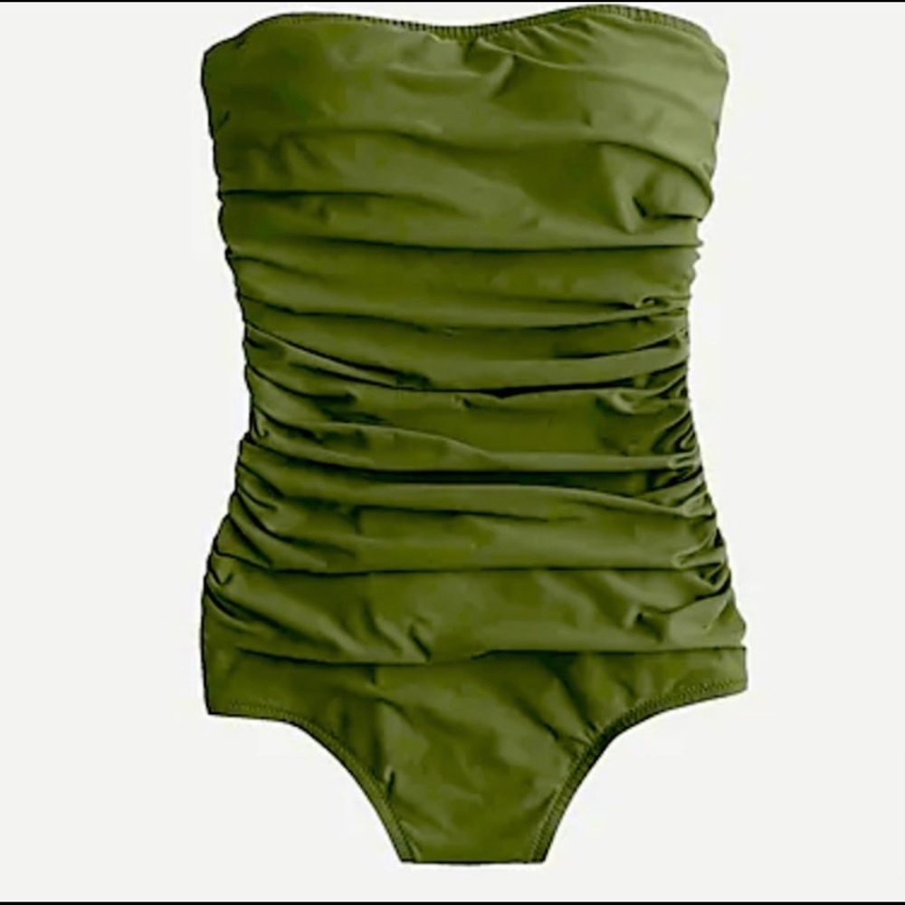 JCREW Ruched bandeau swimsuit